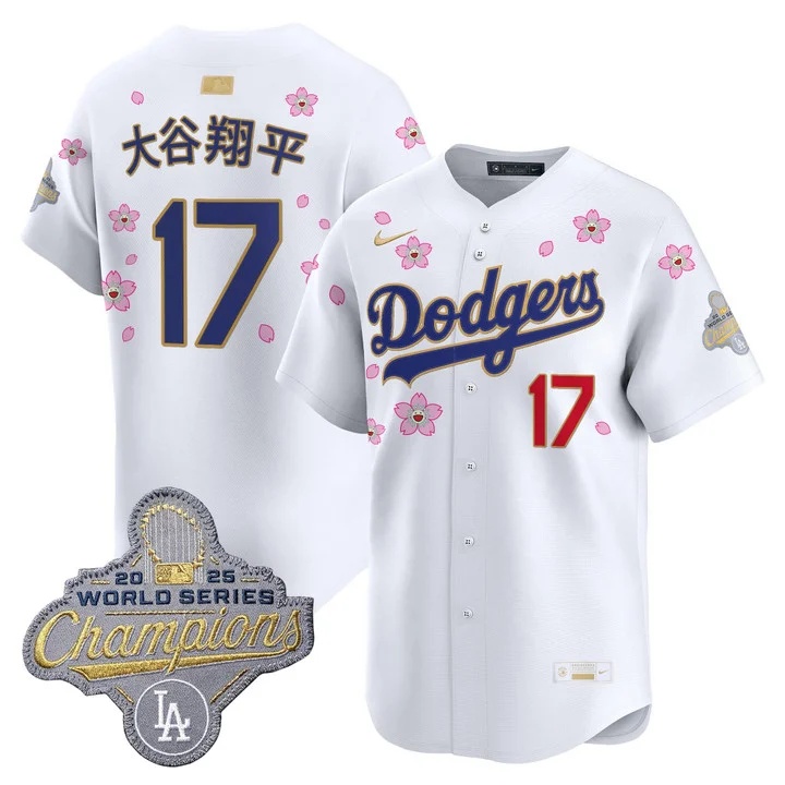 MEN'S LOS ANGELES DODGERS TOKYO SERIES X GOLD COLLECTION VAPOR PREMIER LIMITED JERSEY WHITE#17 SHOHEI OHTANI(KANJI)