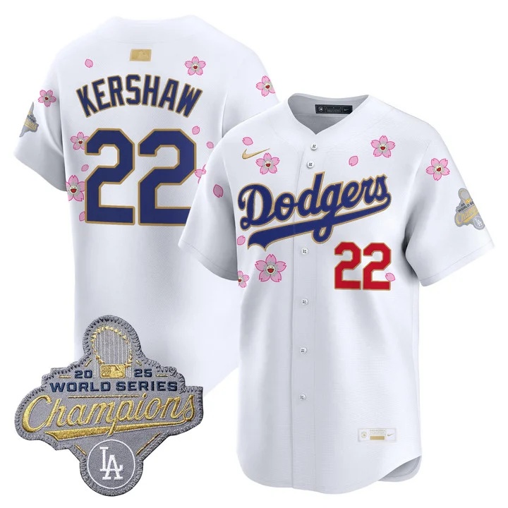 MEN'S LOS ANGELES DODGERS TOKYO SERIES X GOLD COLLECTION VAPOR PREMIER LIMITED JERSEY WHITE#22 CLAYTON KERSHAW