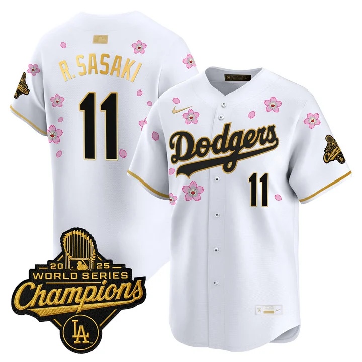 MEN'S LOS ANGELES DODGERS TOKYO SERIES X GOLD COLLECTION VAPOR PREMIER LIMITED JERSEY WHITE GOLD#11 ROKI SASAKI