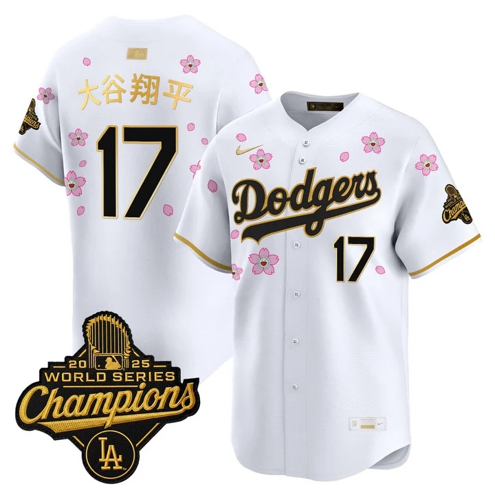 MEN'S LOS ANGELES DODGERS TOKYO SERIES X GOLD COLLECTION VAPOR PREMIER LIMITED JERSEY WHITE GOLD#17 SHOHEI OHTANI(KANJI)