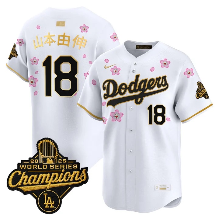 MEN'S LOS ANGELES DODGERS TOKYO SERIES X GOLD COLLECTION VAPOR PREMIER LIMITED JERSEY WHITE GOLD#18 YAMAMOTO(KANJI)