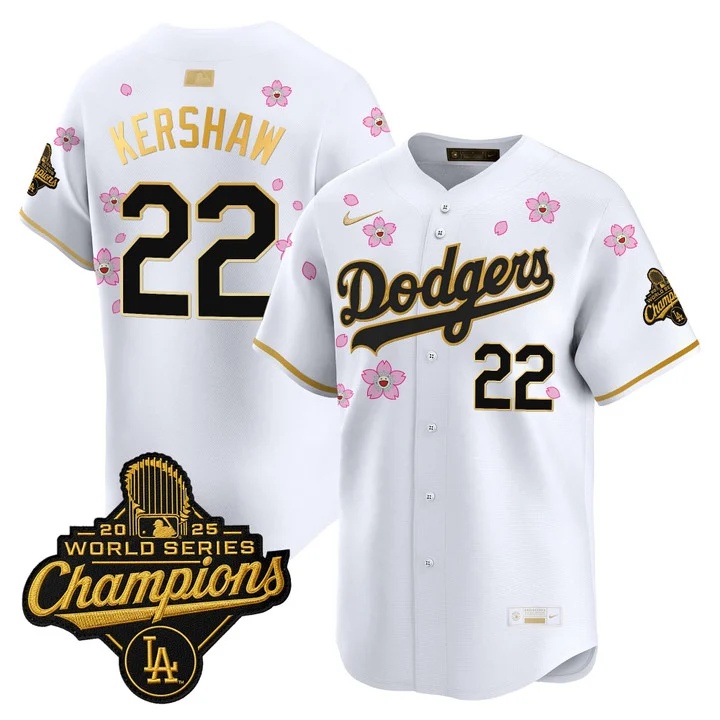 MEN'S LOS ANGELES DODGERS TOKYO SERIES X GOLD COLLECTION VAPOR PREMIER LIMITED JERSEY WHITE GOLD#22 CLAYTON KERSHAW