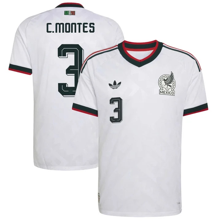 MEN'S MEXICO 2026 NATIONAL TEAM JERSEY WHITE#3 CESAR MONTES