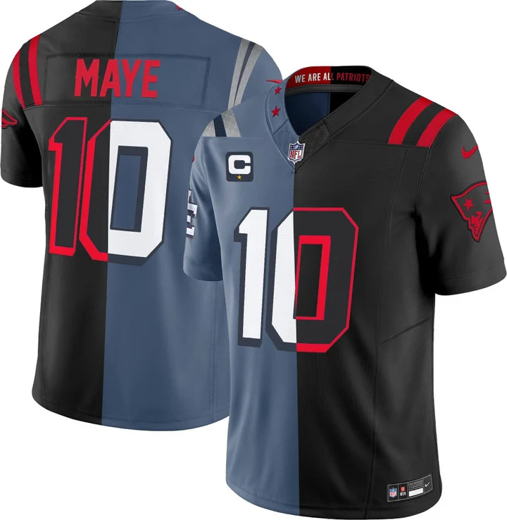 MEN'S NEW ENGLAND PATRIOTS 'UPSIDE DOWN EDITION' VAPOR LIMITED JERSEY STORM BLUE-BLACK#10 DRAKE MAYE