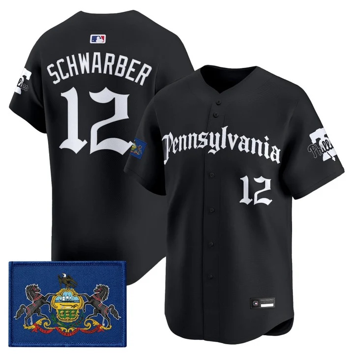 MEN'S PHILLIES 'PENNSYLVANIA GOTHIC EDITION' VAPOR PREMIER LIMITED JERSEY BLACK#12 KYLE SCHWARBER