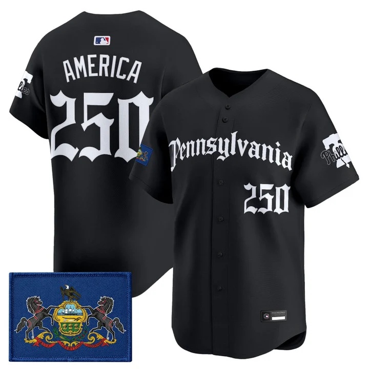 MEN'S PHILLIES 'PENNSYLVANIA GOTHIC EDITION' VAPOR PREMIER LIMITED JERSEY BLACK#250 AMERICA