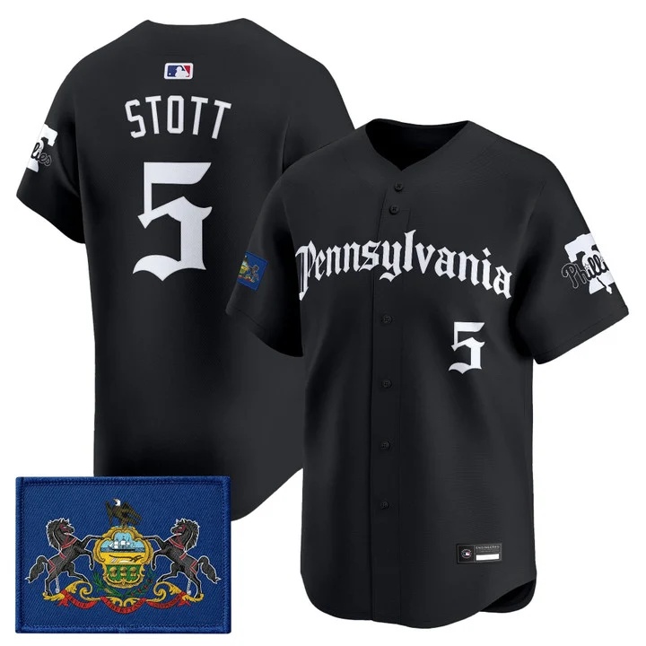 MEN'S PHILLIES 'PENNSYLVANIA GOTHIC EDITION' VAPOR PREMIER LIMITED JERSEY BLACK#5 BRYSON STOTT