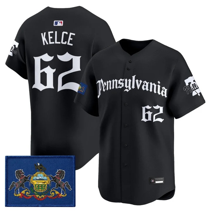 MEN'S PHILLIES 'PENNSYLVANIA GOTHIC EDITION' VAPOR PREMIER LIMITED JERSEY BLACK#62 JASON KELCE