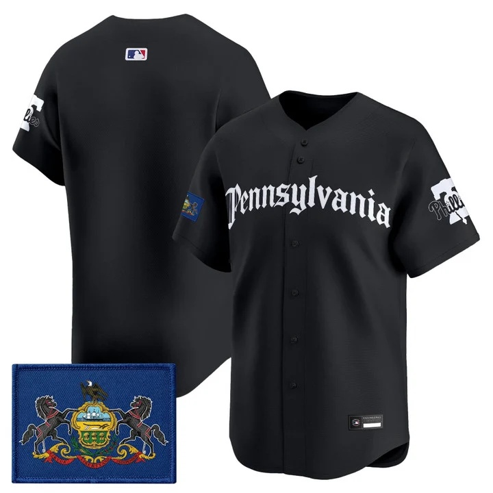 MEN'S PHILLIES 'PENNSYLVANIA GOTHIC EDITION' VAPOR PREMIER LIMITED JERSEY BLACK BLANK