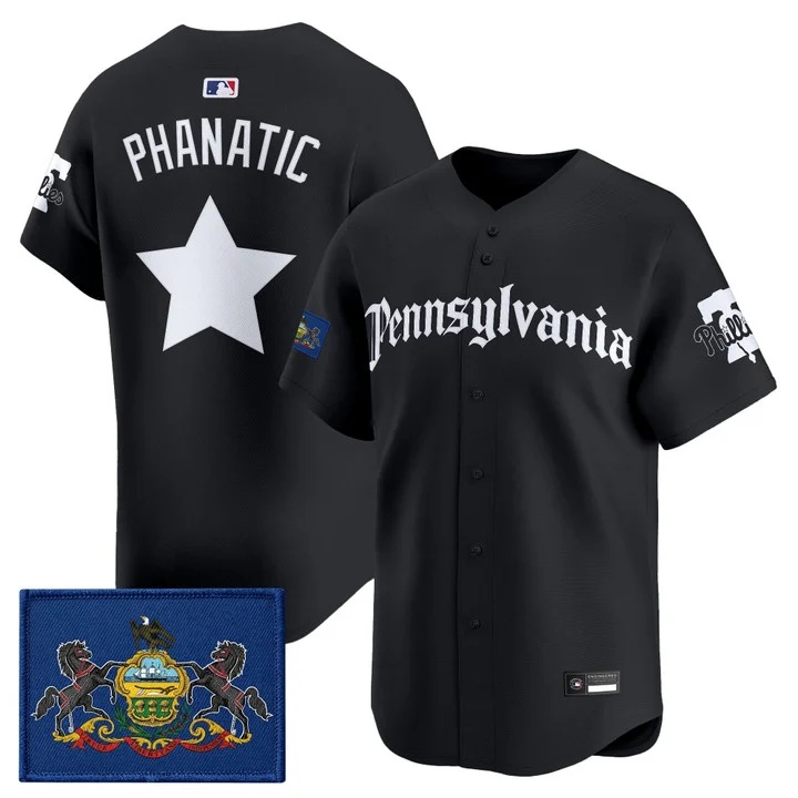 MEN'S PHILLIES 'PENNSYLVANIA GOTHIC EDITION' VAPOR PREMIER LIMITED JERSEY BLACK PHANATIC