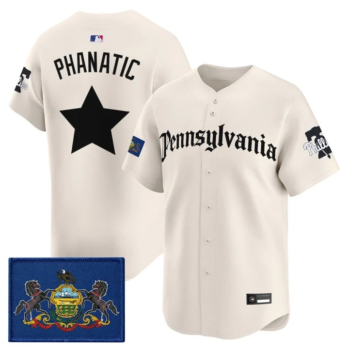 MEN'S PHILLIES 'PENNSYLVANIA GOTHIC EDITION' VAPOR PREMIER LIMITED JERSEY CREAM PHANATIC