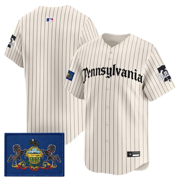 MEN'S PHILLIES 'PENNSYLVANIA GOTHIC EDITION' VAPOR PREMIER LIMITED JERSEY PINSTRIPE BLANK