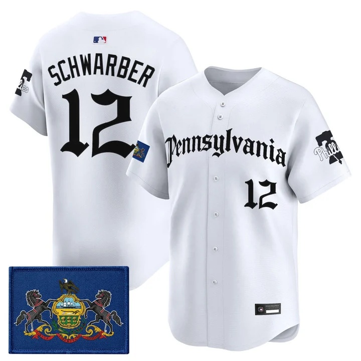 MEN'S PHILLIES 'PENNSYLVANIA GOTHIC EDITION' VAPOR PREMIER LIMITED JERSEY WHITE#12 KYLE SCHWARBER
