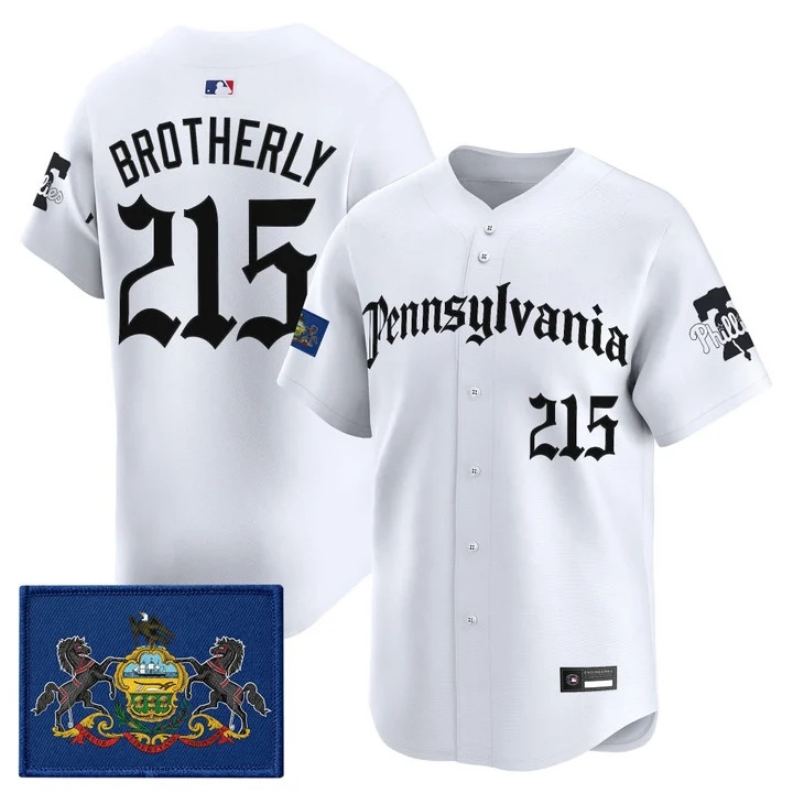 MEN'S PHILLIES 'PENNSYLVANIA GOTHIC EDITION' VAPOR PREMIER LIMITED JERSEY WHITE#215 BROTHERLY