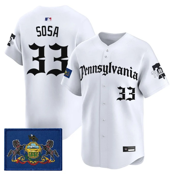 MEN'S PHILLIES 'PENNSYLVANIA GOTHIC EDITION' VAPOR PREMIER LIMITED JERSEY WHITE#33 EDMUNDO SOSA