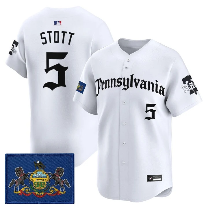 MEN'S PHILLIES 'PENNSYLVANIA GOTHIC EDITION' VAPOR PREMIER LIMITED JERSEY WHITE#5 BRYSON STOTT