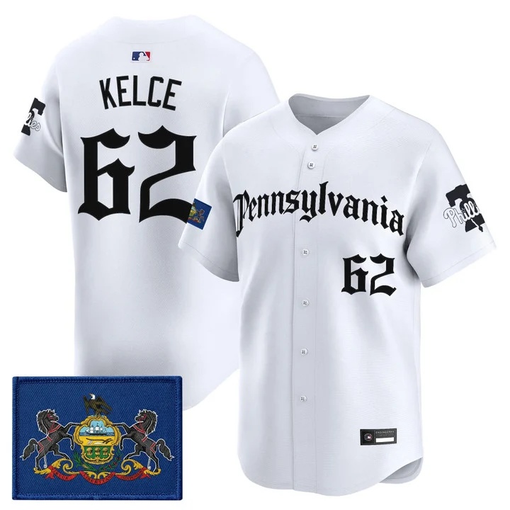 MEN'S PHILLIES 'PENNSYLVANIA GOTHIC EDITION' VAPOR PREMIER LIMITED JERSEY WHITE#62 JASON KELCE