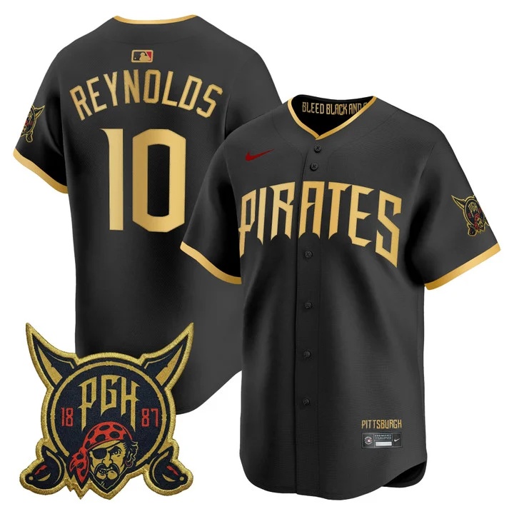 MEN'S PITTSBURGH PIRATES 2026 CITY CONNECT VAPOR PREMIER LIMITED JERSEY BLACK#10 BRYAN REYNOLDS