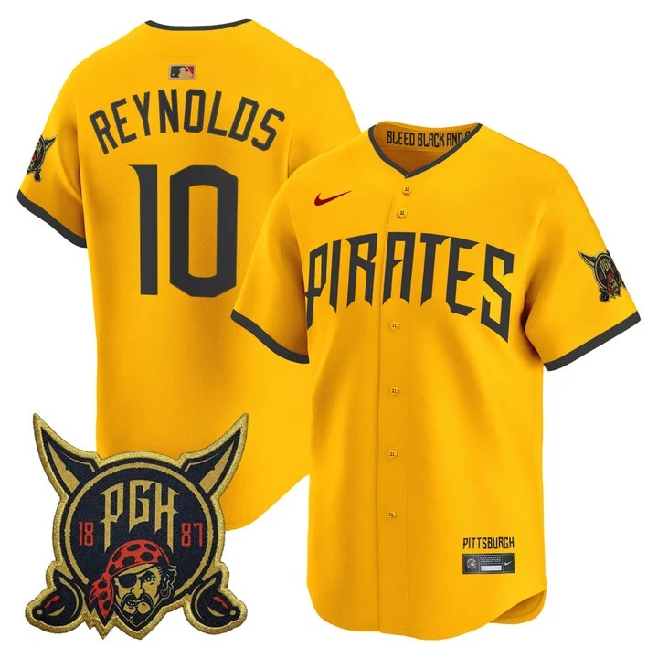 MEN'S PITTSBURGH PIRATES 2026 CITY CONNECT VAPOR PREMIER LIMITED JERSEY GOLD#10 BRYAN REYNOLDS