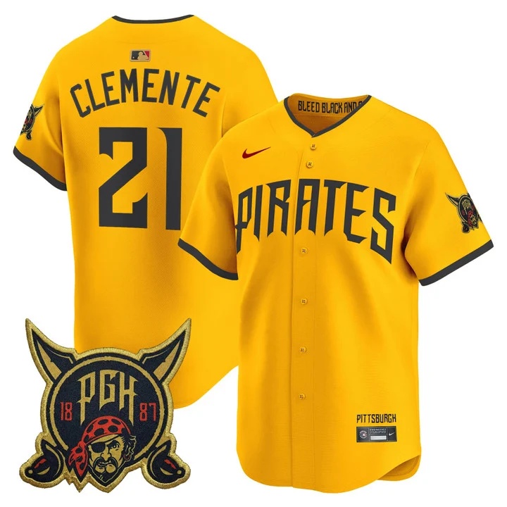 MEN'S PITTSBURGH PIRATES 2026 CITY CONNECT VAPOR PREMIER LIMITED JERSEY GOLD#21 ROBERTO CLEMENTE