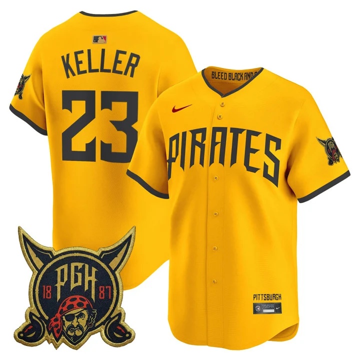 MEN'S PITTSBURGH PIRATES 2026 CITY CONNECT VAPOR PREMIER LIMITED JERSEY GOLD#23 MITCH KELLER