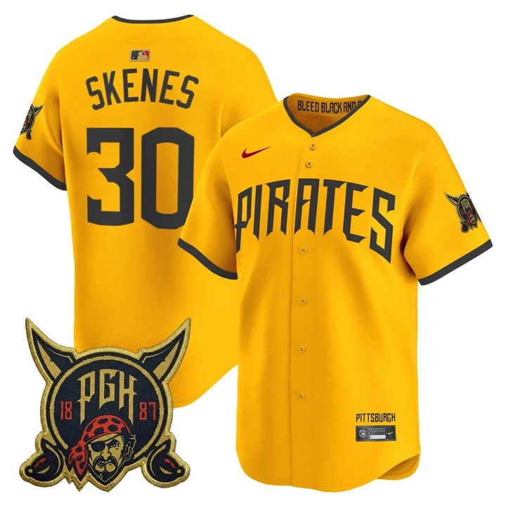 MEN'S PITTSBURGH PIRATES 2026 CITY CONNECT VAPOR PREMIER LIMITED JERSEY GOLD#30 PAUL SKENES