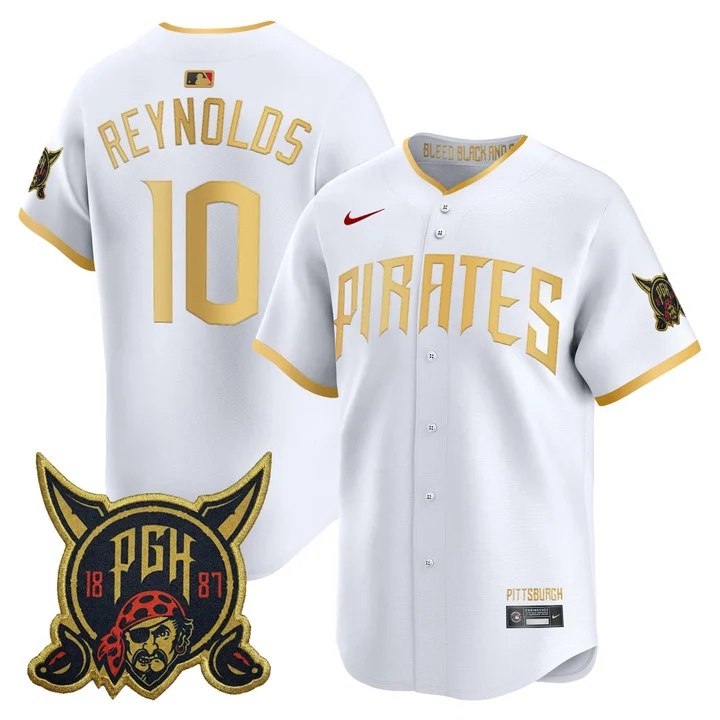 MEN'S PITTSBURGH PIRATES 2026 CITY CONNECT VAPOR PREMIER LIMITED JERSEY WHITE#10 BRYAN REYNOLDS