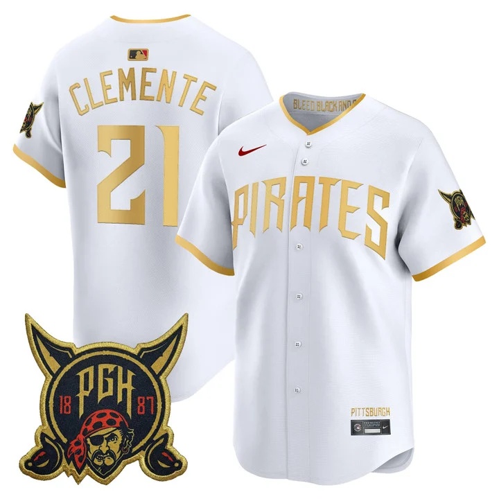 MEN'S PITTSBURGH PIRATES 2026 CITY CONNECT VAPOR PREMIER LIMITED JERSEY WHITE#21 ROBERTO CLEMENTE