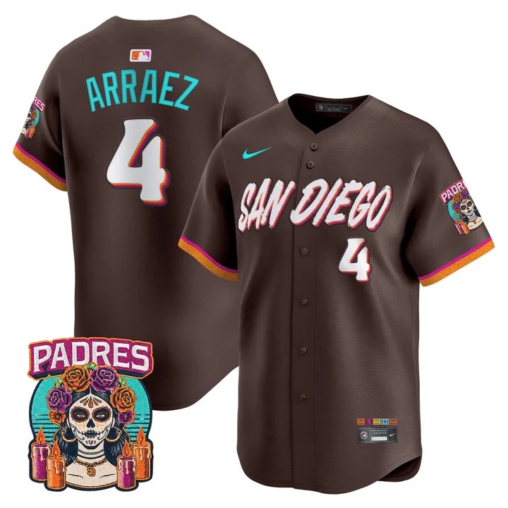 MEN'S SAN DIEGO PADRES 2026 CITY CONNECT VAPOR PREMIER LIMITED JERSEY BROWN#4 LUIS ARRAEZ