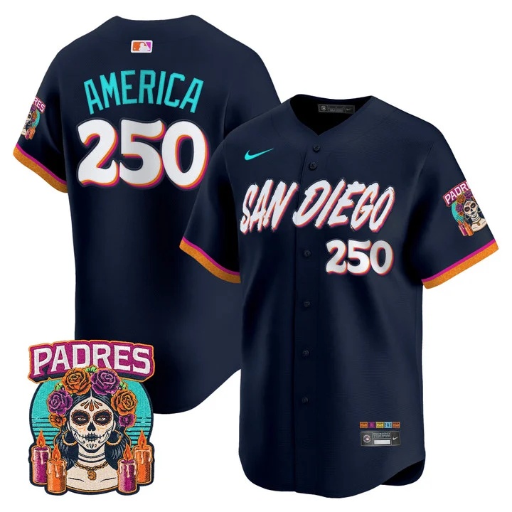 MEN'S SAN DIEGO PADRES 2026 CITY CONNECT VAPOR PREMIER LIMITED JERSEY CITY CONNECT#250 AMERICA