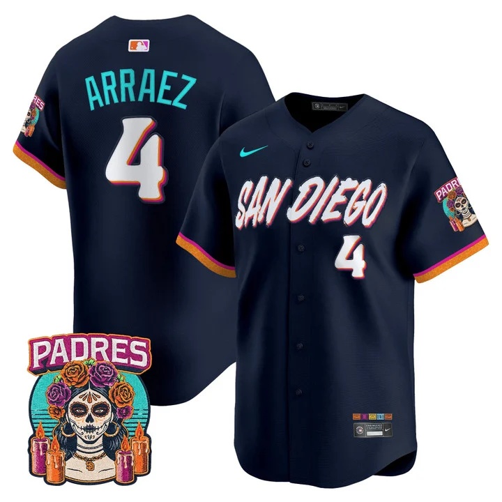 MEN'S SAN DIEGO PADRES 2026 CITY CONNECT VAPOR PREMIER LIMITED JERSEY CITY CONNECT#4 LUIS ARRAEZ