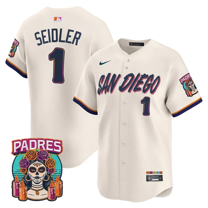 MEN'S SAN DIEGO PADRES 2026 CITY CONNECT VAPOR PREMIER LIMITED JERSEY CREAM#1 PETER SEIDLER