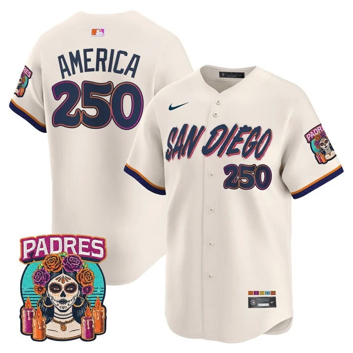 MEN'S SAN DIEGO PADRES 2026 CITY CONNECT VAPOR PREMIER LIMITED JERSEY CREAM#250 AMERICA