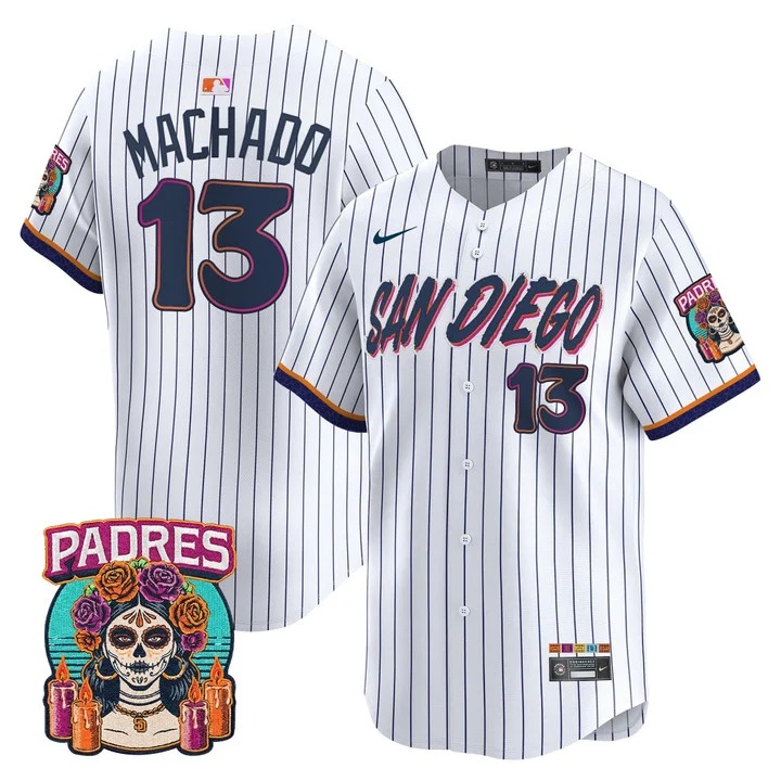 MEN'S SAN DIEGO PADRES 2026 CITY CONNECT VAPOR PREMIER LIMITED JERSEY PINSTRIPE#13 MANNY MACHADO