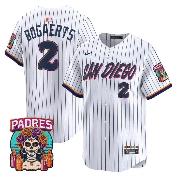 MEN'S SAN DIEGO PADRES 2026 CITY CONNECT VAPOR PREMIER LIMITED JERSEY PINSTRIPE#2 XANDER BOGAERTS