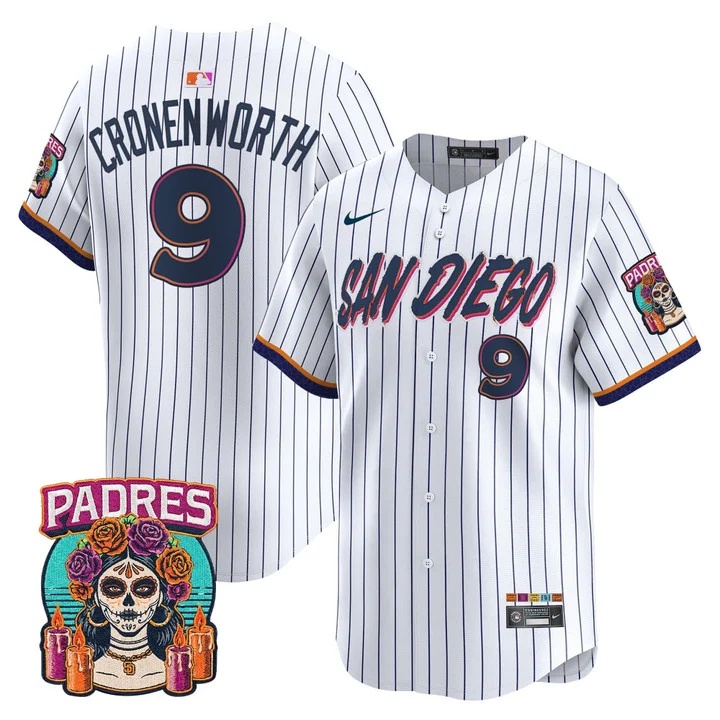 MEN'S SAN DIEGO PADRES 2026 CITY CONNECT VAPOR PREMIER LIMITED JERSEY PINSTRIPE#9 JAKE CRONENWORTH