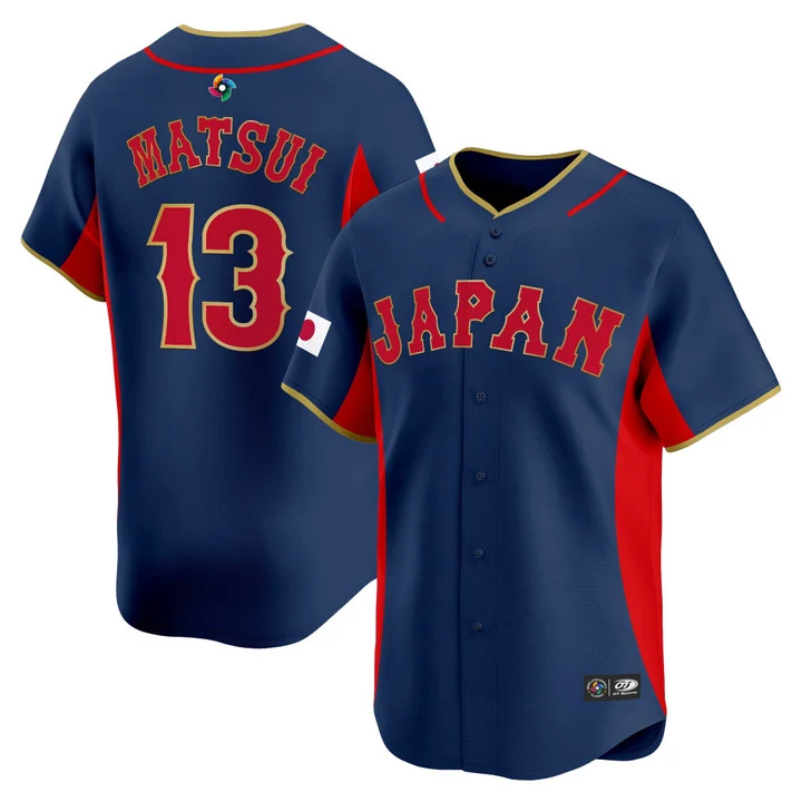 MEN'S TEAM JAPAN WORLD BASEBALL CLASSIC VAPOR PREMIER JERSEY 2026 ROSTER NAVY#13 YUKI MATSUI