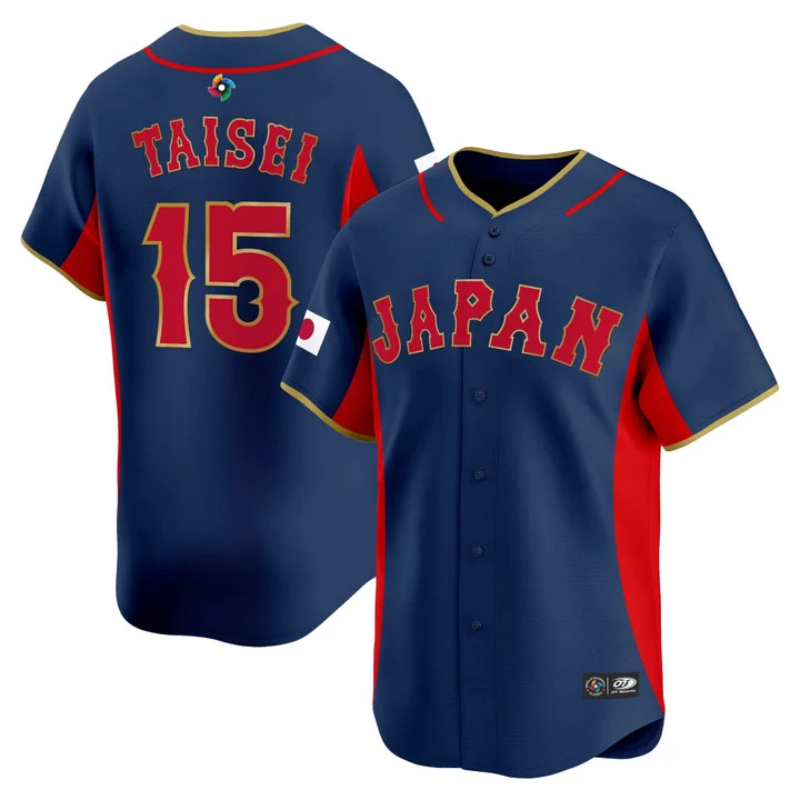 MEN'S TEAM JAPAN WORLD BASEBALL CLASSIC VAPOR PREMIER JERSEY 2026 ROSTER NAVY#15 TAISEI OTA