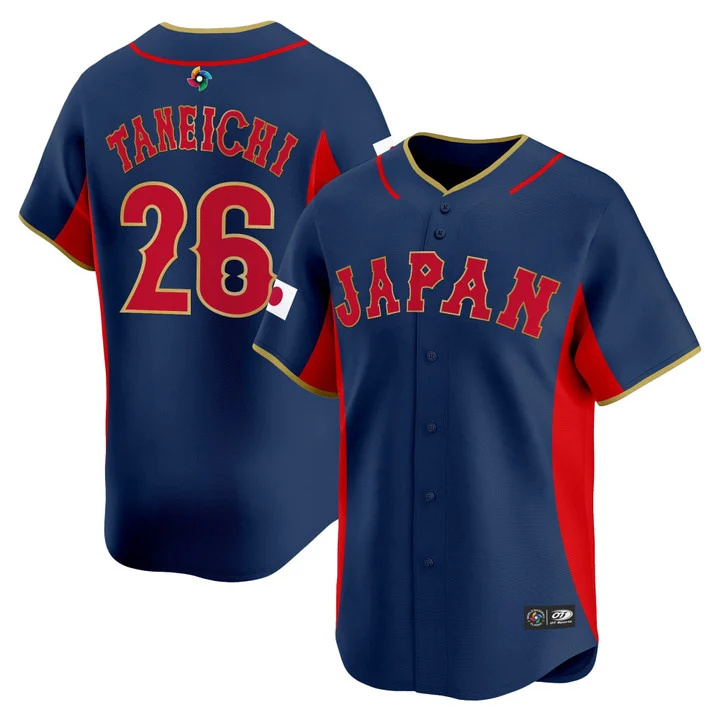 MEN'S TEAM JAPAN WORLD BASEBALL CLASSIC VAPOR PREMIER JERSEY 2026 ROSTER NAVY#26 ATSUKI TANEICHI