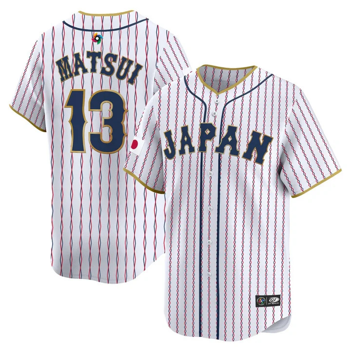 MEN'S TEAM JAPAN WORLD BASEBALL CLASSIC VAPOR PREMIER JERSEY 2026 ROSTER WHITE#13 YUKI MATSUI