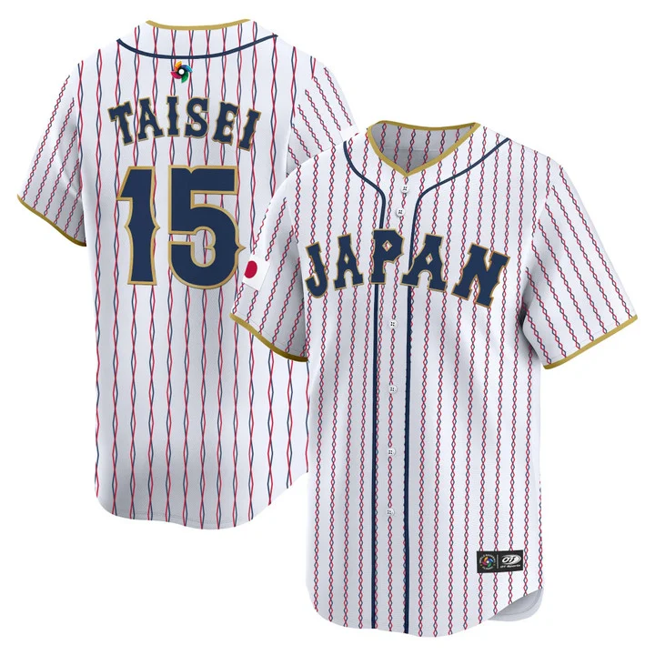 MEN'S TEAM JAPAN WORLD BASEBALL CLASSIC VAPOR PREMIER JERSEY 2026 ROSTER WHITE#15 TAISEI OTA