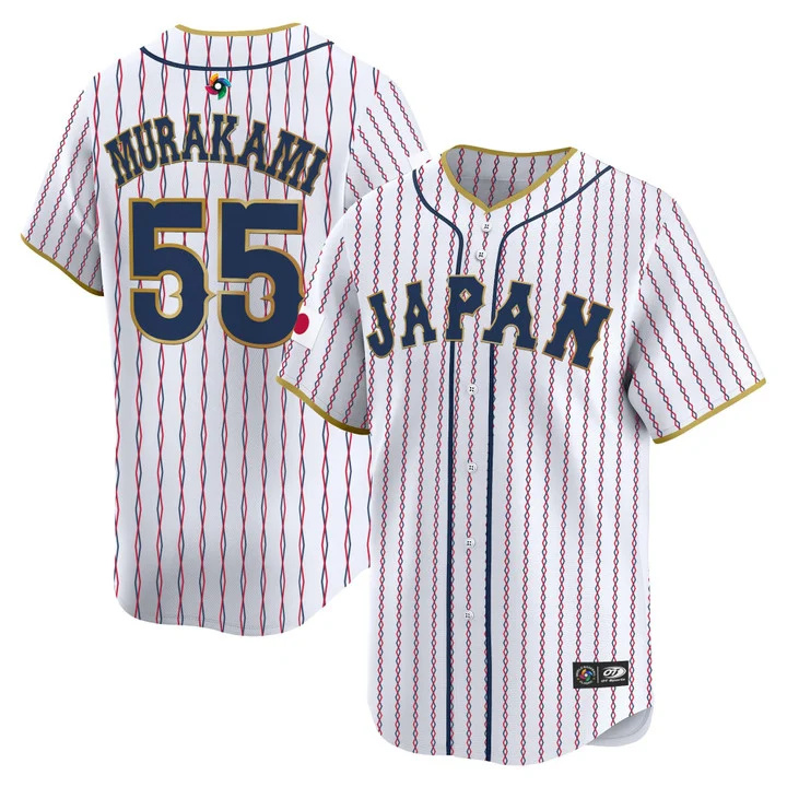 MEN'S TEAM JAPAN WORLD BASEBALL CLASSIC VAPOR PREMIER JERSEY 2026 ROSTER WHITE#55 MUNETAKA MURAKAMI