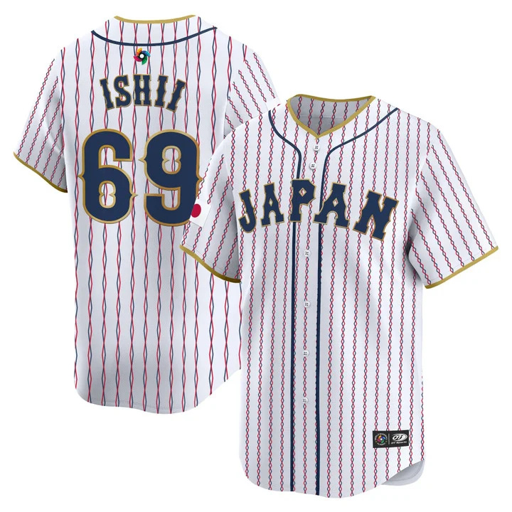 MEN'S TEAM JAPAN WORLD BASEBALL CLASSIC VAPOR PREMIER JERSEY 2026 ROSTER WHITE#69 DAICHI ISHII
