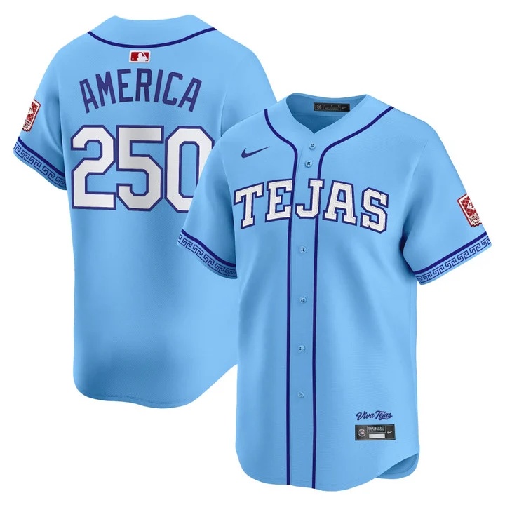 MEN'S TEXAS RANGERS 2026 CITY CONNECT VAPOR PREMIER LIMITED JERSEY BLUE#250 AMERICA