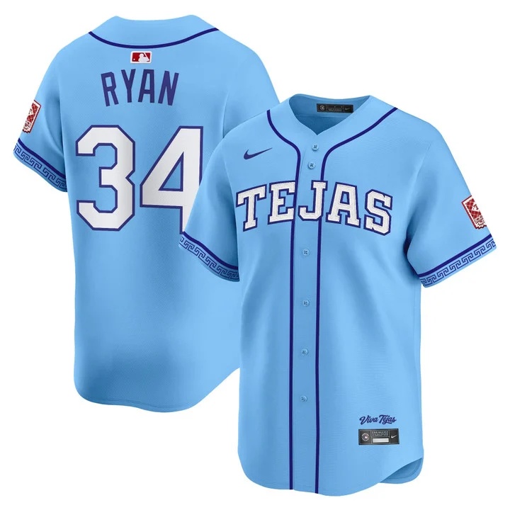 MEN'S TEXAS RANGERS 2026 CITY CONNECT VAPOR PREMIER LIMITED JERSEY BLUE#34 NOLAN RYAN