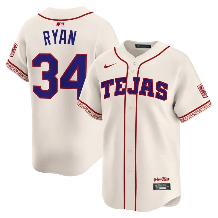 MEN'S TEXAS RANGERS 2026 CITY CONNECT VAPOR PREMIER LIMITED JERSEY CREAM#34 NOLAN RYAN
