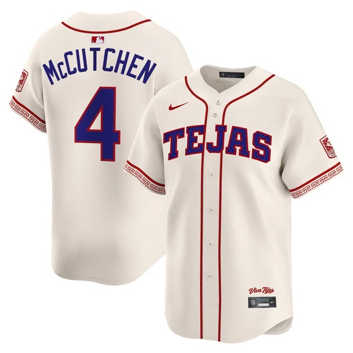 MEN'S TEXAS RANGERS 2026 CITY CONNECT VAPOR PREMIER LIMITED JERSEY CREAM#4 ANDREW MCCUTCHEN