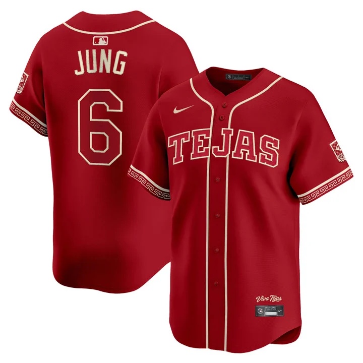 MEN'S TEXAS RANGERS 2026 CITY CONNECT VAPOR PREMIER LIMITED JERSEY RED#6 JOSH JUNG