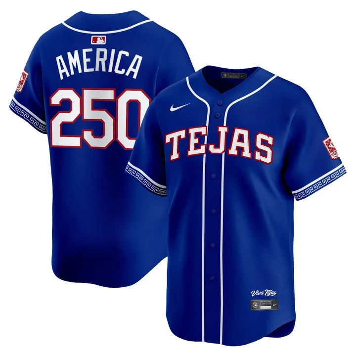 MEN'S TEXAS RANGERS 2026 CITY CONNECT VAPOR PREMIER LIMITED JERSEY ROYAL#250 AMERICA