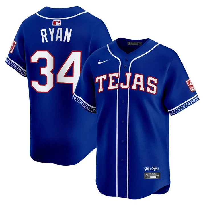 MEN'S TEXAS RANGERS 2026 CITY CONNECT VAPOR PREMIER LIMITED JERSEY ROYAL#34 NOLAN RYAN